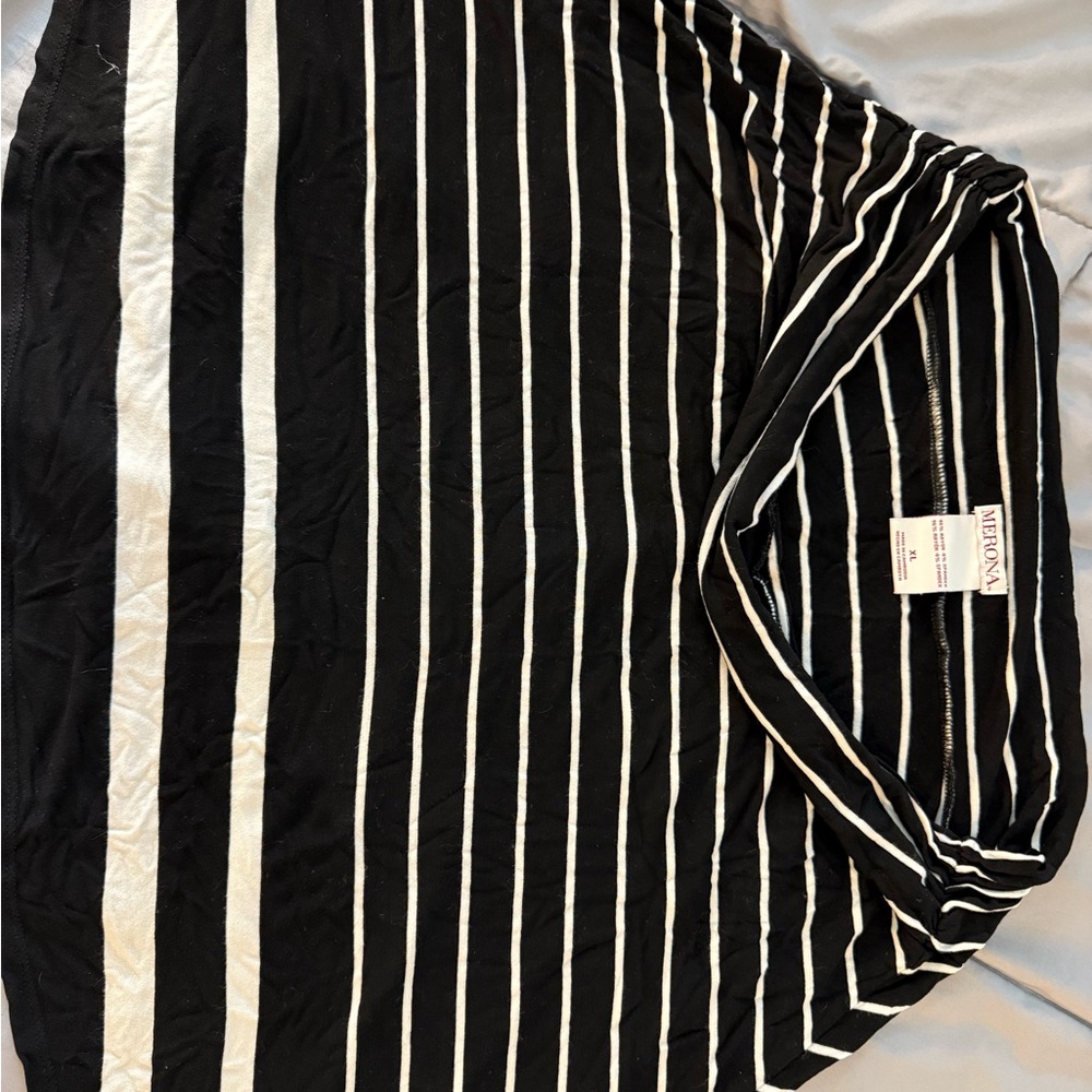 Merona Black and White Striped Shirt